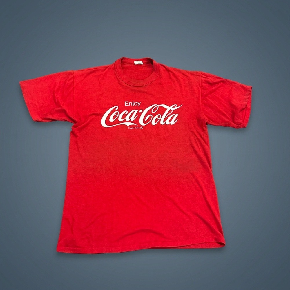 Vintage 80s "Enjoy Coca Cola" T Shirt Signal USA XL Single Stitch Distressed